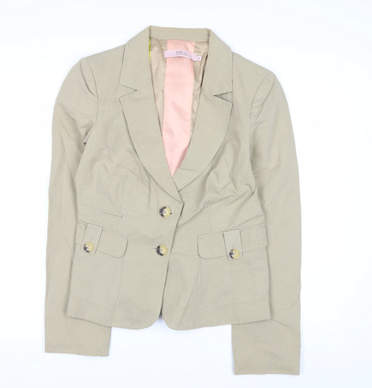R.E.D. Valentino Women's Beige Cotton Linen Blazer Jacket Size 16