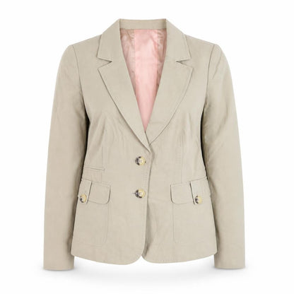 R.E.D. Valentino Women's Beige Cotton Linen Blazer Jacket Size 16