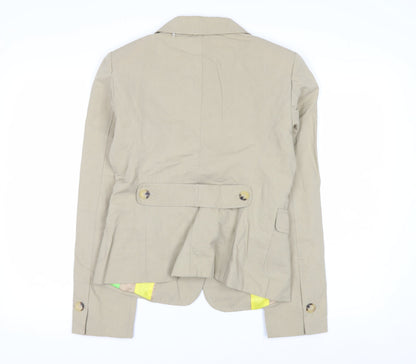R.E.D. Valentino Women's Beige Cotton Linen Blazer Jacket Size 16