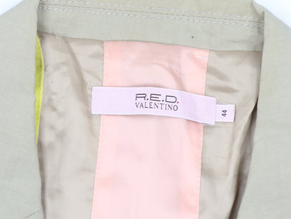 R.E.D. Valentino Women's Beige Cotton Linen Blazer Jacket Size 16