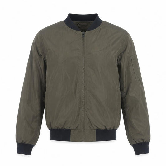LOVE TREE Men's Green Bomber Jacket Size L Polyester Casual Zip