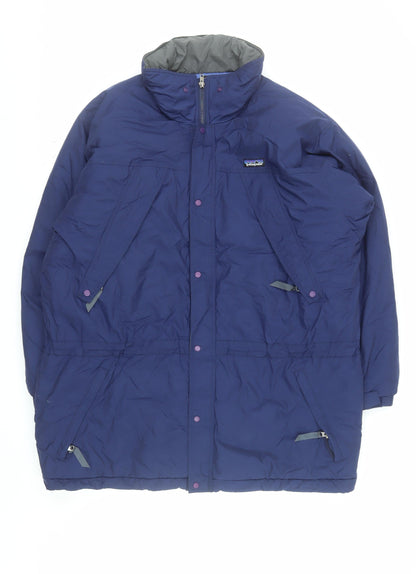 Patagonia Men's Blue Long Puffer Jacket L Insulated Water Resistant