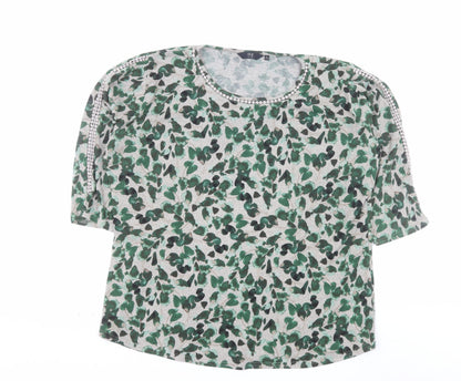 Isle Collection Women's Green Floral Plus Size 22-24 Pullover Jumper