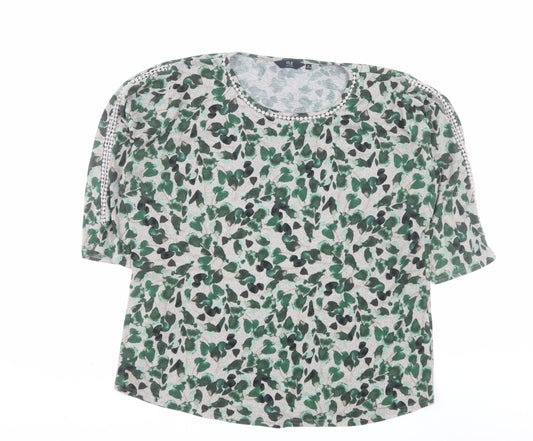 Isle Collection Women's Green Floral Plus Size 22-24 Pullover Jumper