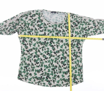 Isle Collection Women's Green Floral Plus Size 22-24 Pullover Jumper