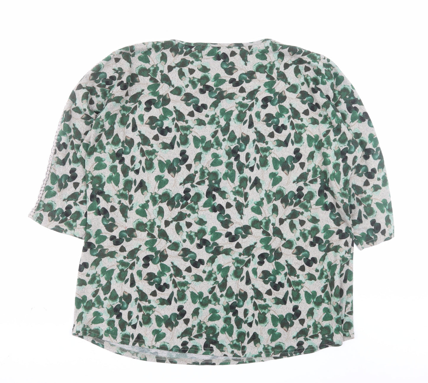 Isle Collection Women's Green Floral Plus Size 22-24 Pullover Jumper