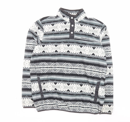 Eddie Bauer Men’s Grey Aztec Fleece Henley Sweatshirt 3XLT