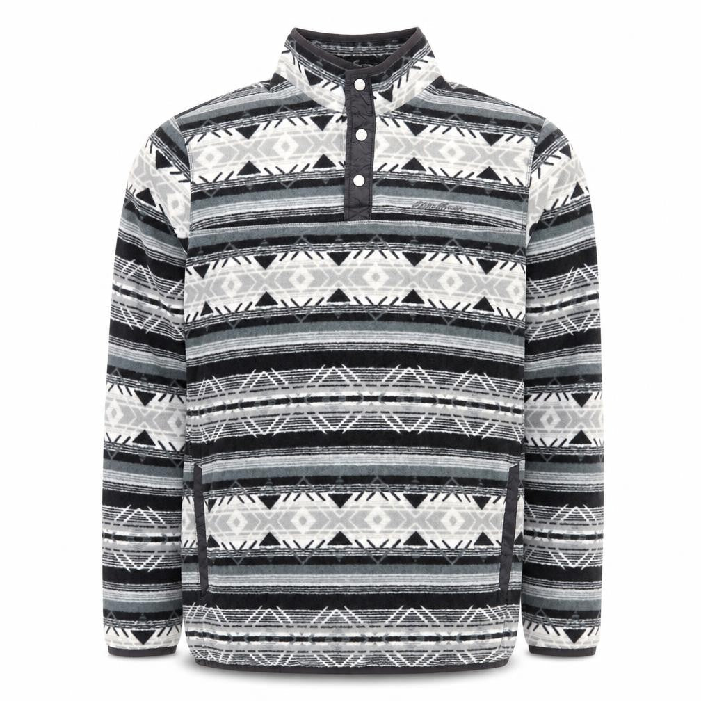 Eddie Bauer Men’s Grey Aztec Fleece Henley Sweatshirt 3XLT
