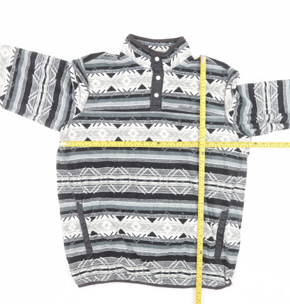 Eddie Bauer Men’s Grey Aztec Fleece Henley Sweatshirt 3XLT