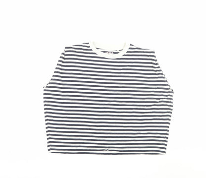 Boden Womens Blue White Striped Sleeveless Cotton T-Shirt Size M