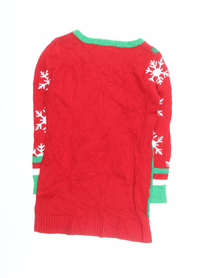 It's Our Time Women's Red Christmas Pullover Jumper Size L