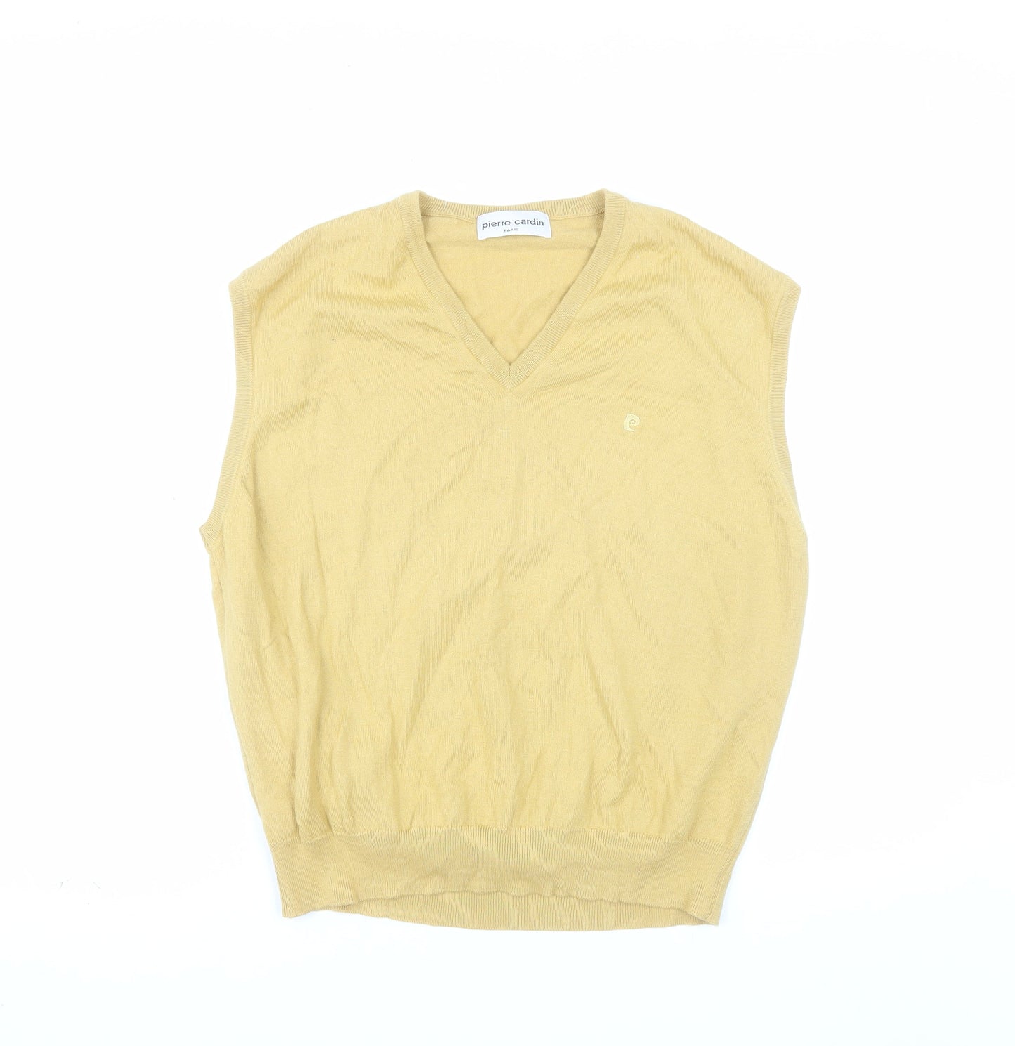 Pierre Cardin Men's Beige Wool Blend Sleeveless V-Neck Vest Jumper L