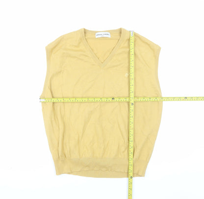 Pierre Cardin Men's Beige Wool Blend Sleeveless V-Neck Vest Jumper L