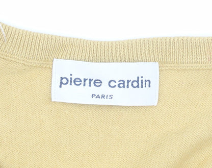 Pierre Cardin Men's Beige Wool Blend Sleeveless V-Neck Vest Jumper L