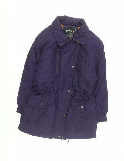 Gallery Men's Purple Down Insulated Parka Coat Size S Winter Jacket