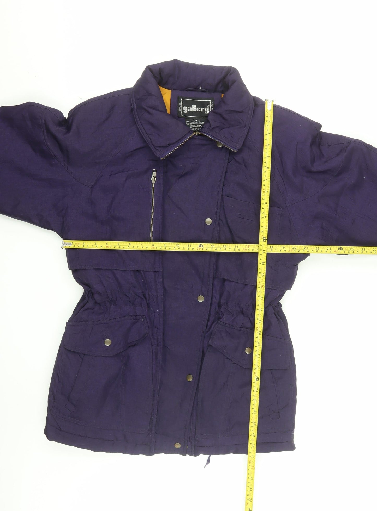 Gallery Men's Purple Down Insulated Parka Coat Size S Winter Jacket