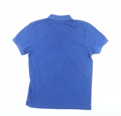 Gant Men's Blue XL Cotton Polo Shirt Short Sleeve Classic Fit