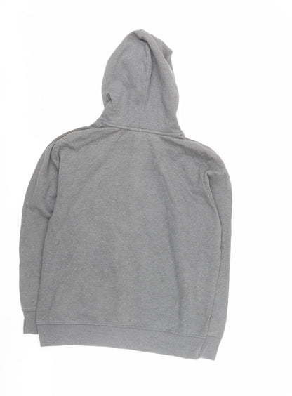 The North Face Mens Grey Pullover Hoodie Size L Graphic Print Cotton Blend