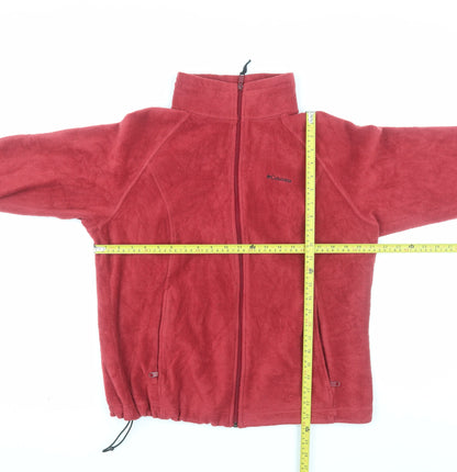 Columbia Women's Red Full Zip Fleece Sweatshirt XL Warm Outdoor