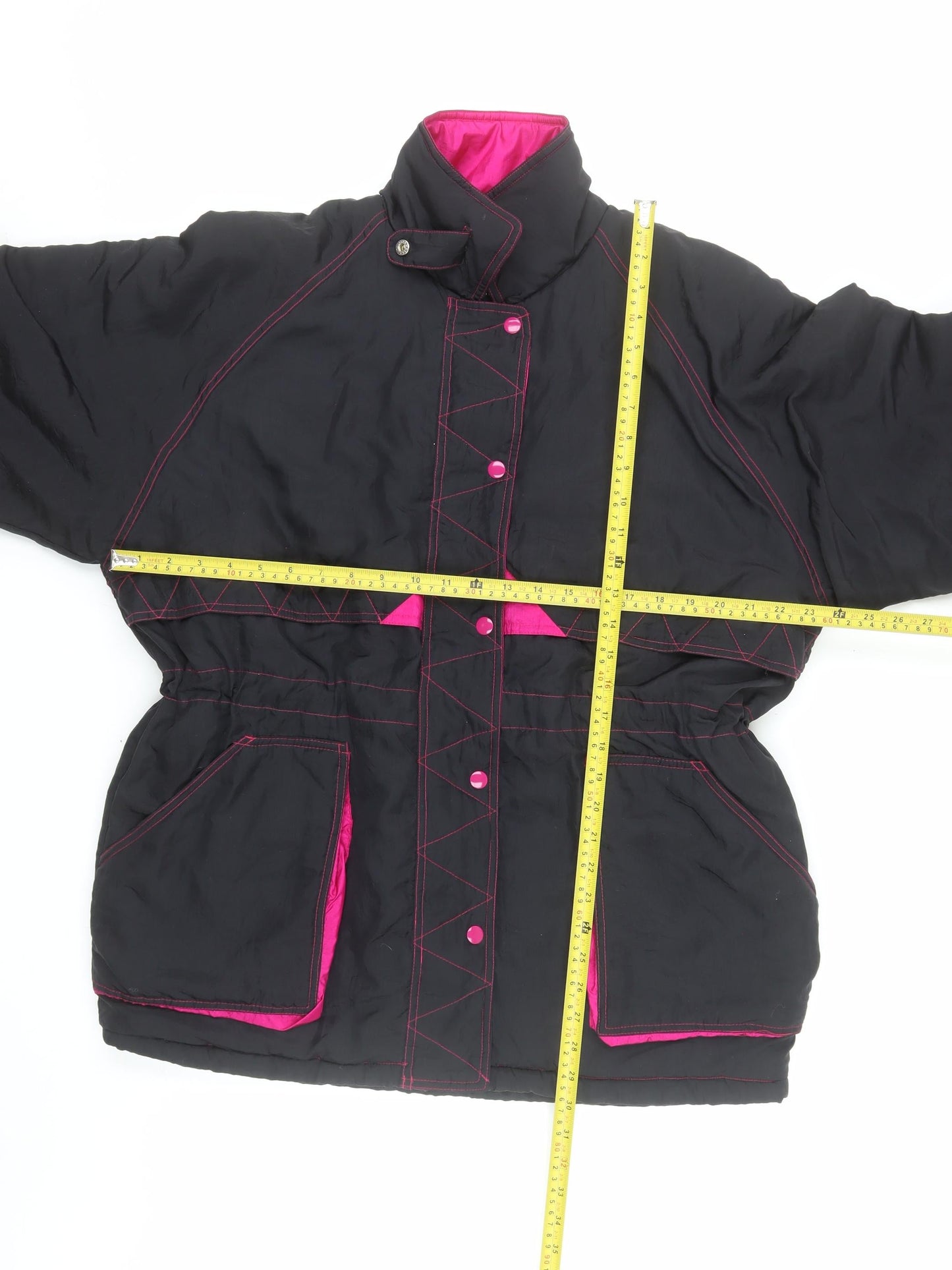 New Extra Women's Black Pink Puffer Jacket M Winter Nylon