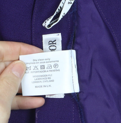 Windsmoor Women Purple Wool Blend Midi Pleated Skirt Size 16