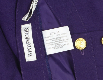 Windsmoor Women Purple Wool Blend Midi Pleated Skirt Size 16