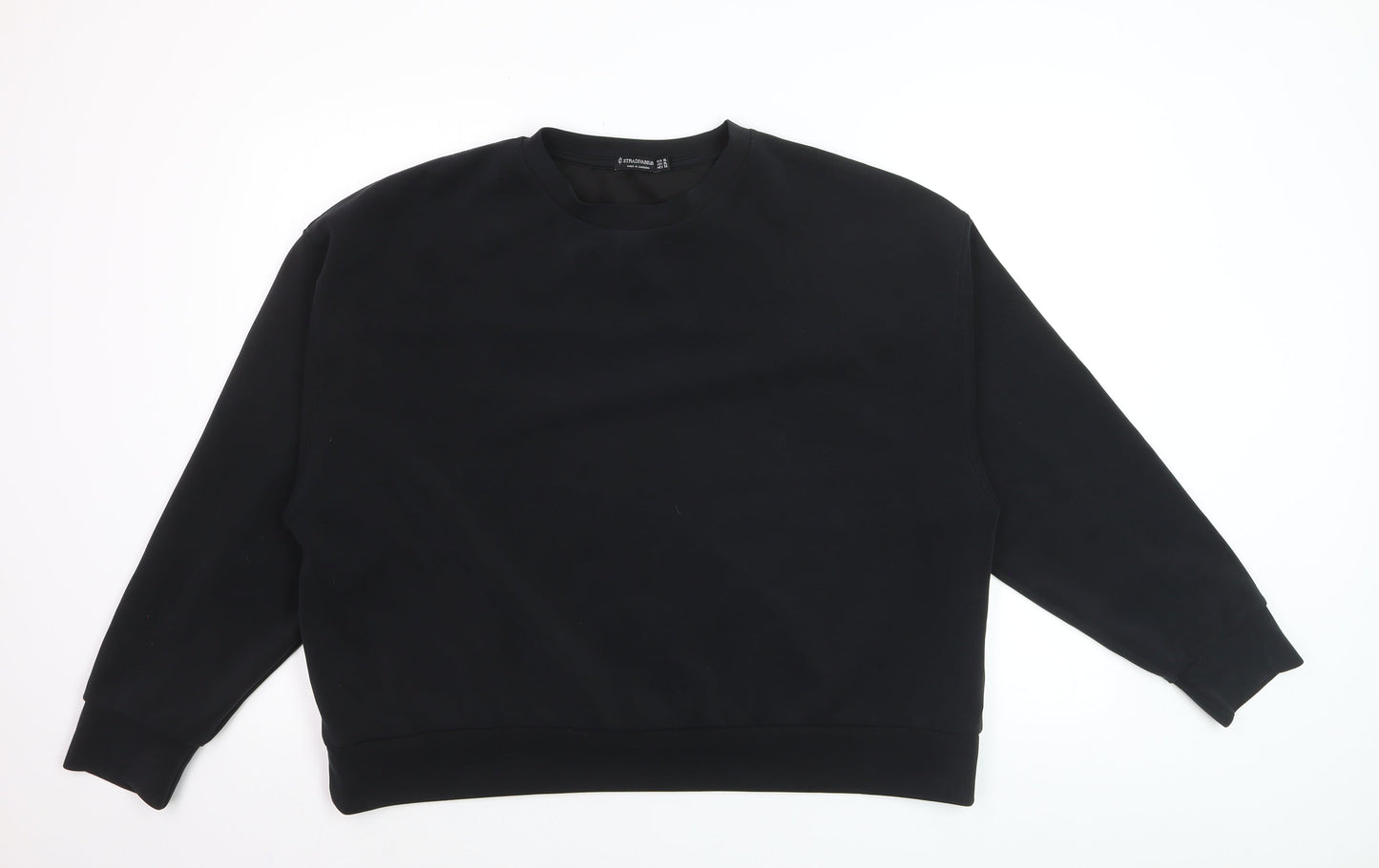 Stradivarius Women Black XL Pullover Sweatshirt Modal Blend