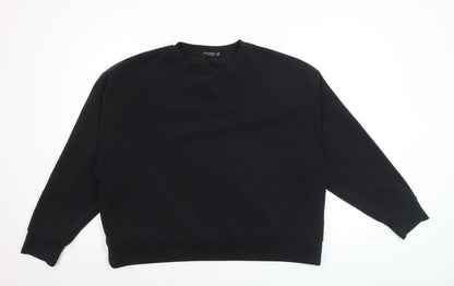 Stradivarius Women Black XL Pullover Sweatshirt Modal Blend