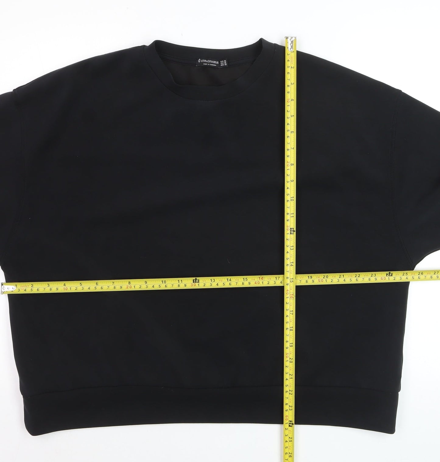 Stradivarius Women Black XL Pullover Sweatshirt Modal Blend