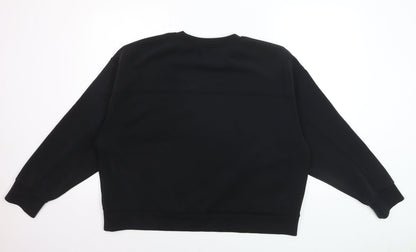 Stradivarius Women Black XL Pullover Sweatshirt Modal Blend