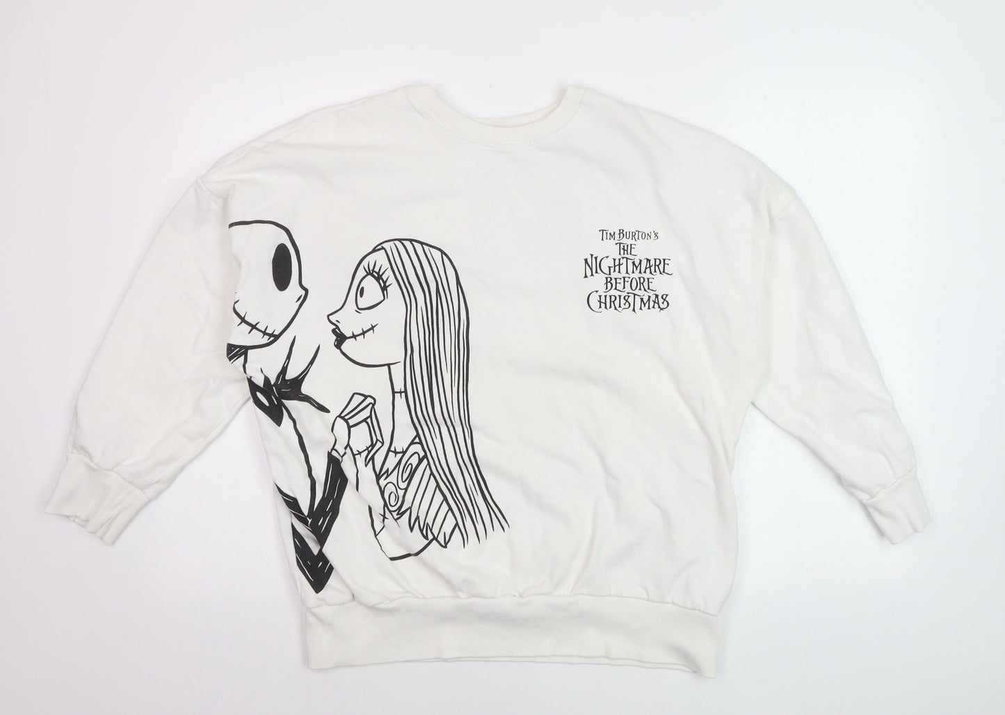 George Women White The Nightmare Before Christmas Sweatshirt Size 12-14