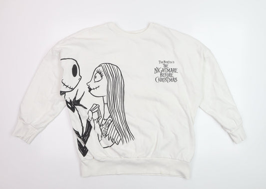 George Women White The Nightmare Before Christmas Sweatshirt Size 12-14