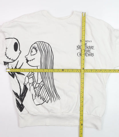 George Women White The Nightmare Before Christmas Sweatshirt Size 12-14