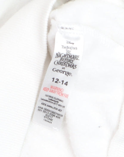 George Women White The Nightmare Before Christmas Sweatshirt Size 12-14