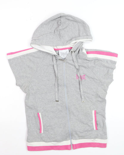Everlast Women’s Grey & Pink Full Zip Sleeveless Hoodie Size M