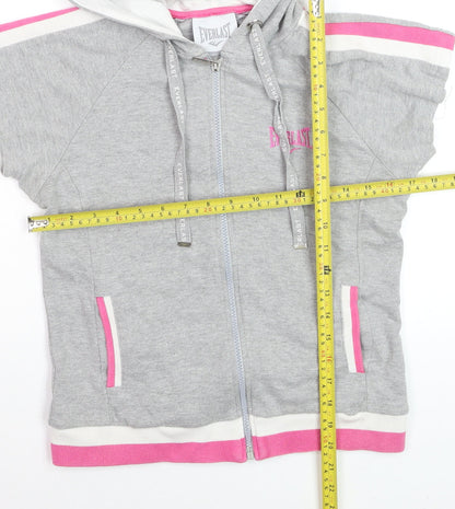 Everlast Women’s Grey & Pink Full Zip Sleeveless Hoodie Size M