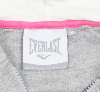 Everlast Women’s Grey & Pink Full Zip Sleeveless Hoodie Size M