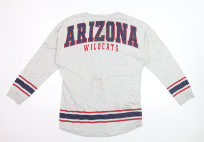 Colosseum Women Grey Arizona Wildcats Long Sleeve Pullover Sweatshirt L