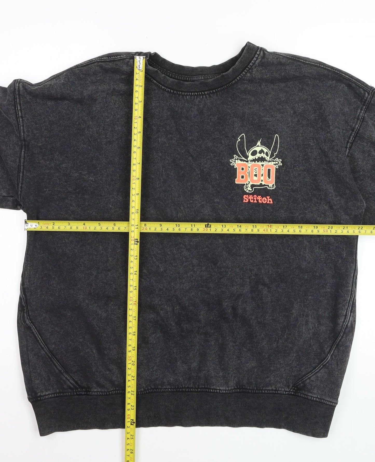 Disney at George Men's Black Stitch Graphic Pullover Sweatshirt M