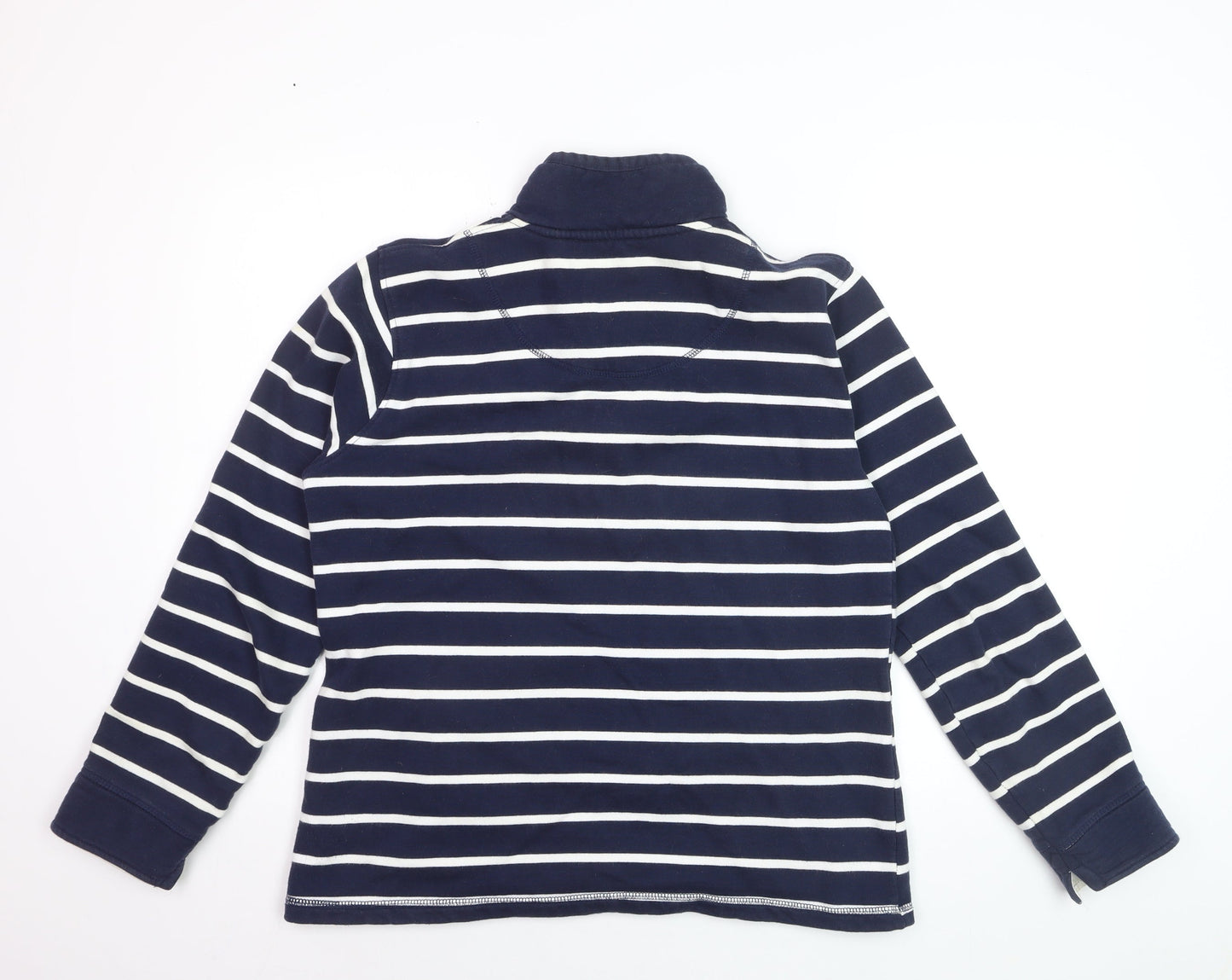 Crew Clothing Company Women's Navy Stripe Cotton Henley Sweatshirt Size 10