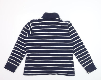 Crew Clothing Company Women's Navy Stripe Cotton Henley Sweatshirt Size 10
