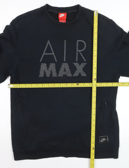 Nike Men’s Black Air Max Pullover Sweatshirt M Crew Neck Sportswear