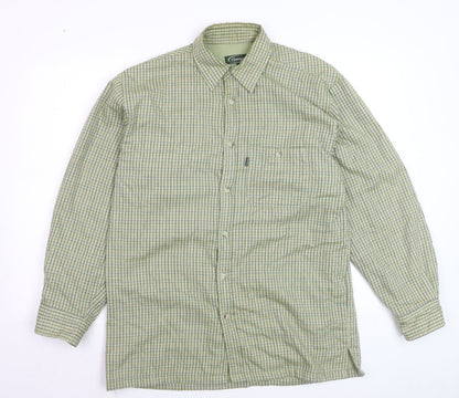 Champion Men's Green Check Flannel Button-Up Shirt M Regular Fit