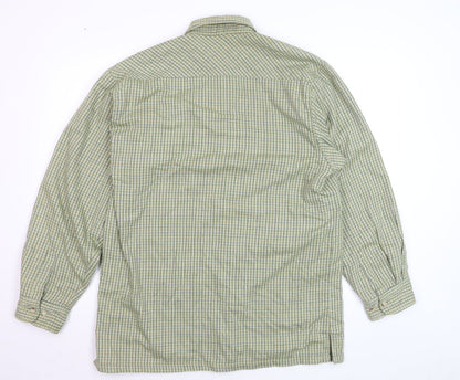 Champion Men's Green Check Flannel Button-Up Shirt M Regular Fit