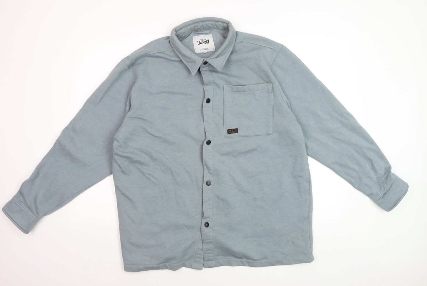 Tokyo Laundry Men’s Grey XL Button-Up Casual Shirt Long Sleeve Cotton Blend