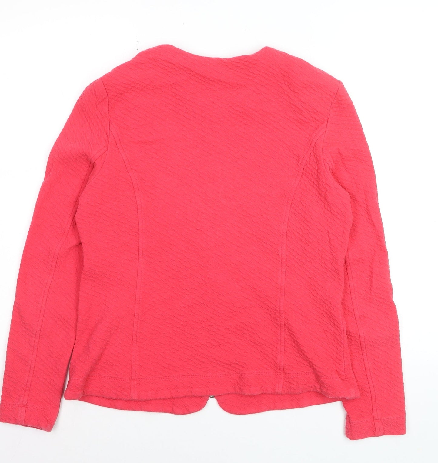 Barbara Lebek Womens Pink Zip Up Jacket Size 14 Casual Knit