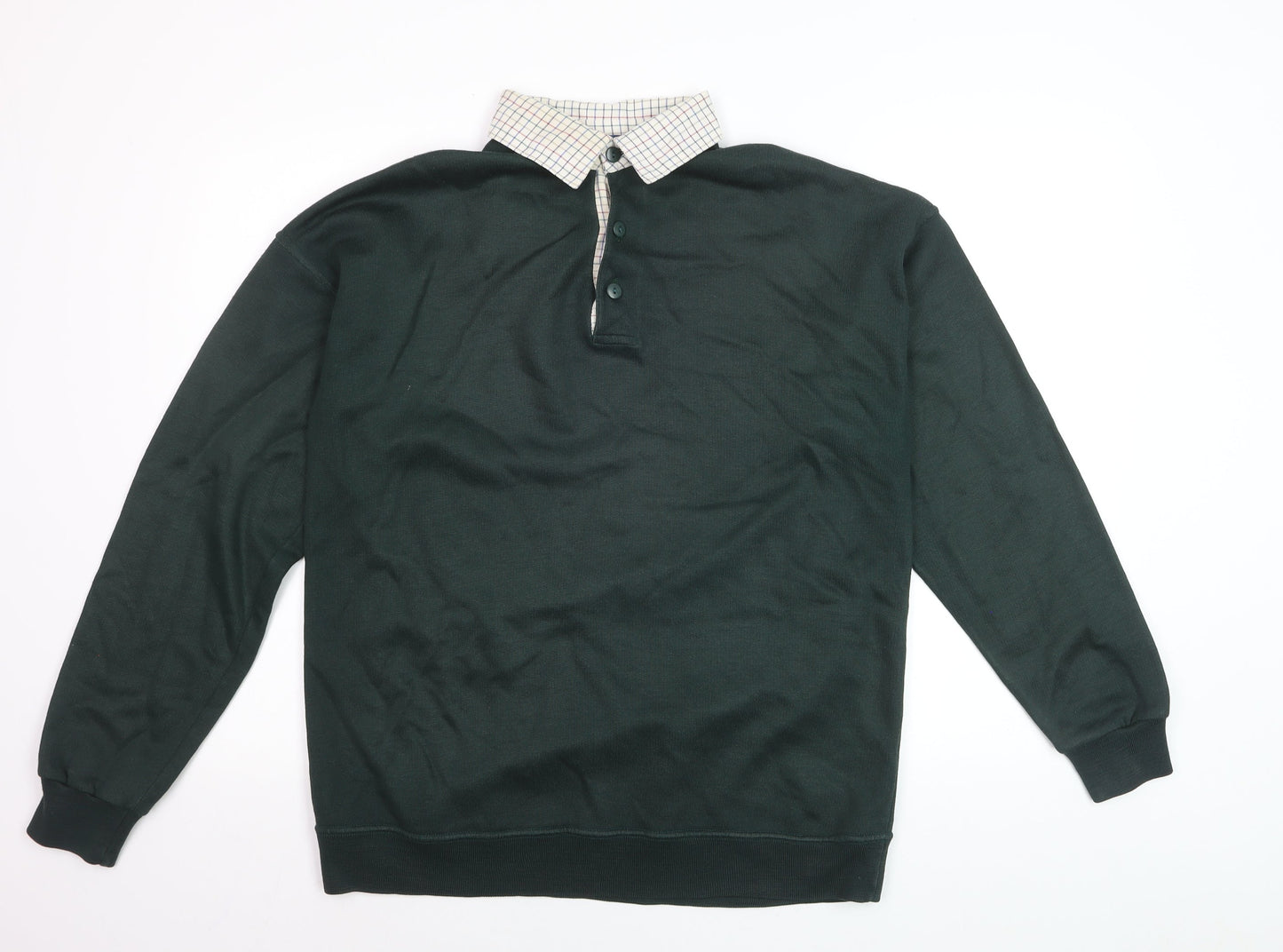 Amundsen Men's Green Collared Henley Jumper Size S