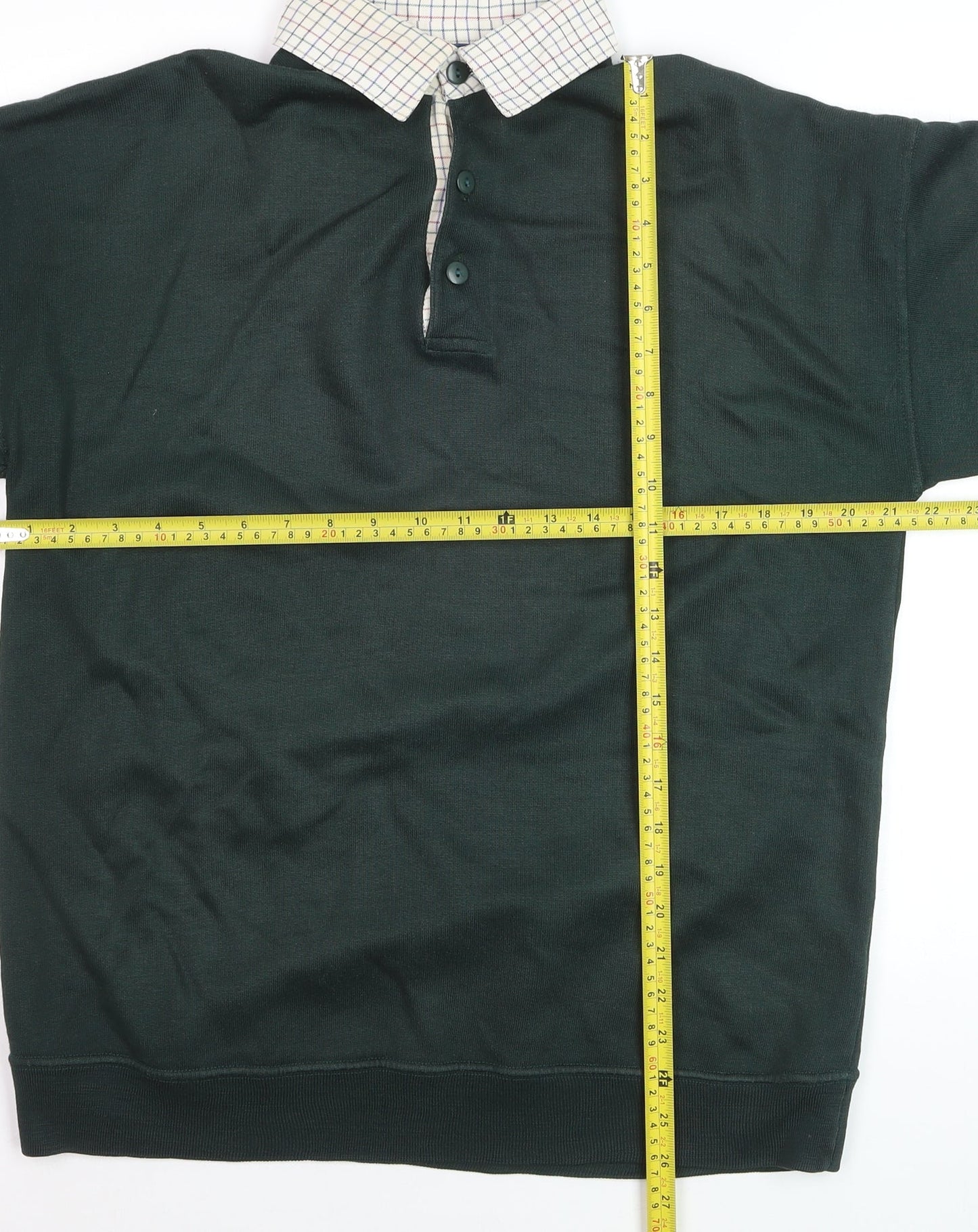 Amundsen Men's Green Collared Henley Jumper Size S