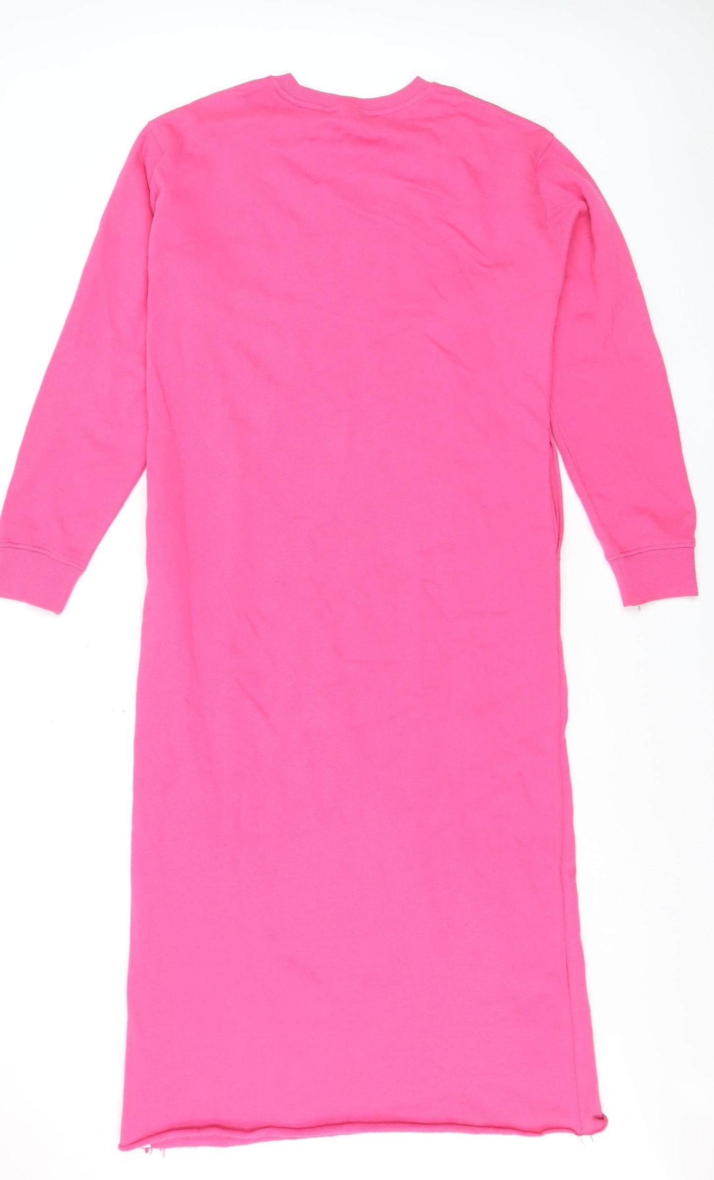 ASOS DESIGN Womens Pink Long Sleeve Midi T-Shirt Dress Size 10