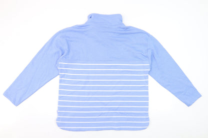 Regatta Womens Blue 1/4 Zip Striped Pullover Sweatshirt Size 14